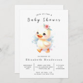 Rustic Digital Duck Baby Duck Einladung (Vorne/Hinten)