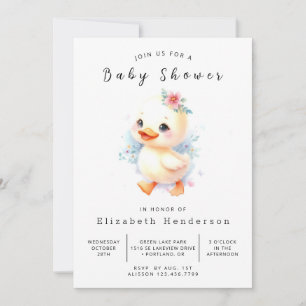 Rustic Digital Duck Baby Duck Einladung