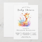 Rustic Digital Giraffe Baby Dusche Einladung (Vorne/Hinten)