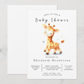 Rustic Digital Giraffe Baby Dusche Einladung (Vorne/Hinten)