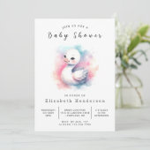 Rustic Digital Swan Baby Dusche Einladung (Stehend Vorderseite)
