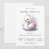 Rustic Digital Swan Baby Dusche Einladung (Vorne/Hinten)