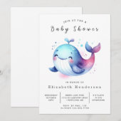 Rustic Digital Whale Baby Dusche Einladung (Vorne/Hinten)