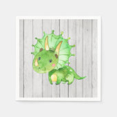 Rustic Dinosaur Baby Shower Boy Napkin Serviette (Vorderseite)