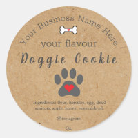 Rustic Dog Paw Custom Doggie Cookie