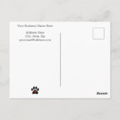 Rustic Dog Paw Custom Vielen Dank Postkarte (Rückseite)