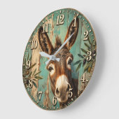 Rustic Donkey Große Wanduhr (Winkel)