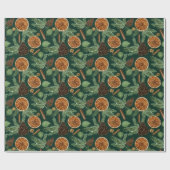 Rustic Dried Orange Pine Green Christmas Holiday Geschenkpapier (Flach)