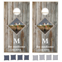 Rustic Driftwood Monogram Custom Foto Lighthouse