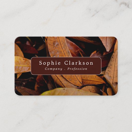 Rustic Dry Leaves Visitenkarte (Vorderseite)