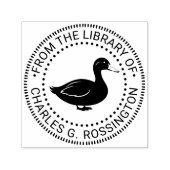 Rustic Duck Standing Library Book Name Permastempel (Design)