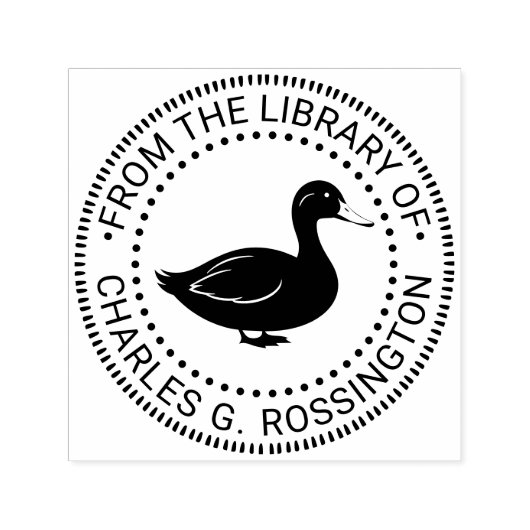 Rustic Duck Standing Library Book Name Permastempel (Design)