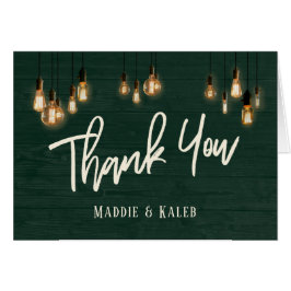 Rustic Dunkelgrünes Holz mit Edison Lights Vielen