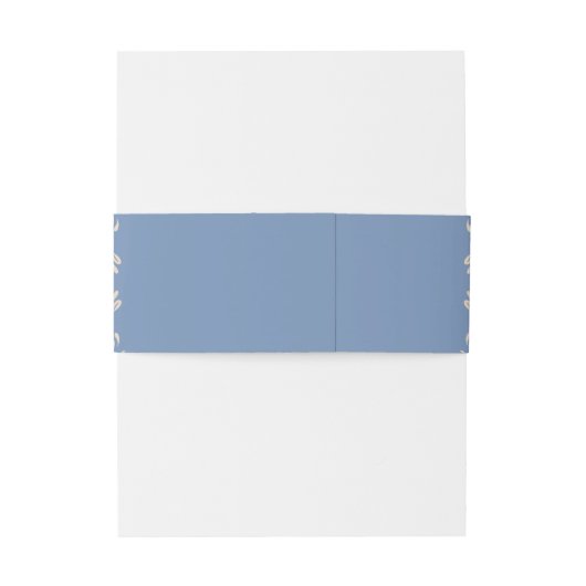 Rustic Dusty Blue Beige Wedding Einladungsbanderole (Rückseitenbeispiel)