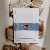 Rustic Dusty Blue Beige Wedding Einladungsbanderole