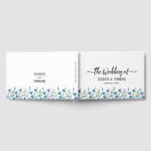 Rustic Dusty Blue Boho Chic Wildblumen Hochzeit Gästebuch (Voll)