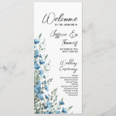 Rustic Dusty Blue Boho Chic Wildblumen Hochzeit Programm (Vorderseite)