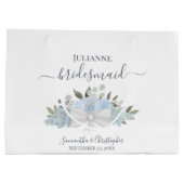 Rustic Dusty Blue Boho Floral Wedding Bridesmaid Große Geschenktüte (Rückseite)