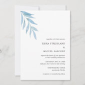 Rustic Dusty Blue Botanical Elegante Wedding Einladung (Vorderseite)
