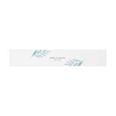 Rustic Dusty Blue Botanical Elegante Wedding Einladungsbanderole (Flach)