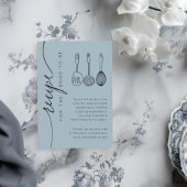 Rustic Dusty Blue Bridal Shower Recipe Begleitkarte