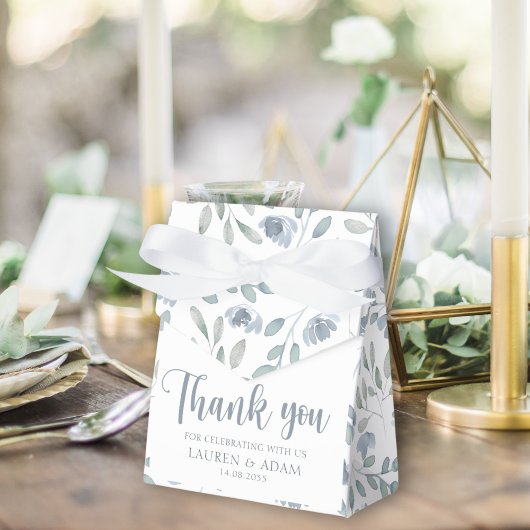 Rustic Dusty Blue Eucalyptus Wedding Vielen Dank Geschenkschachtel