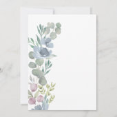 Rustic Dusty Blue Floral Bridal Shower Invitation Einladung (Rückseite)