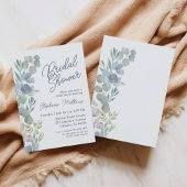 Rustic Dusty Blue Floral Bridal Shower Invitation Einladung