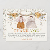 Rustic Dusty Blue Floral Cotattcore Vielen Dank Einladung (Vorne/Hinten)