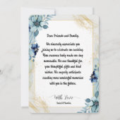 Rustic Dusty Blue Floral Danke Card - Foto (Rückseite)