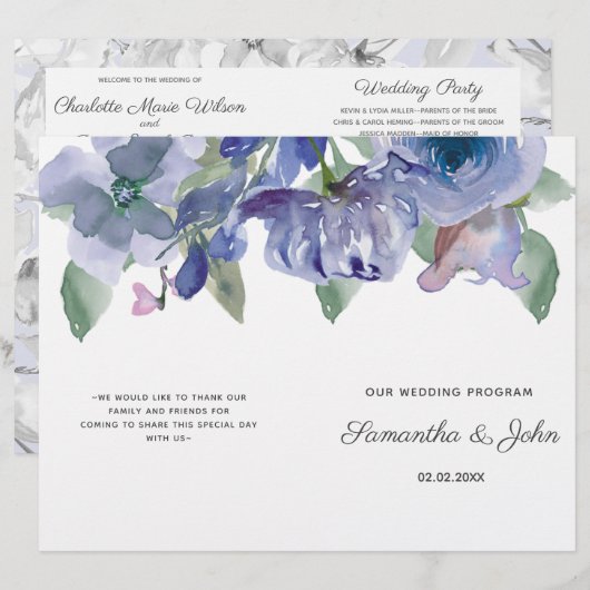 Rustic Dusty Blue Floral Wedding (Vorne/Hinten)