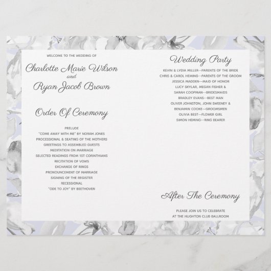 Rustic Dusty Blue Floral Wedding (Rückseite)