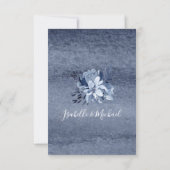 Rustic Dusty Blue Floral Wedding Einladung (Rückseite)