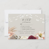 Rustic Dusty Blue Floral Wedding RSVP Card (Vorderseite)