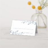 Rustic Dusty Blue Floral Wildblume Wedding Platzkarte (Vorderseite)