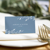 Rustic Dusty Blue Floral Wildblume Wedding Platzkarte