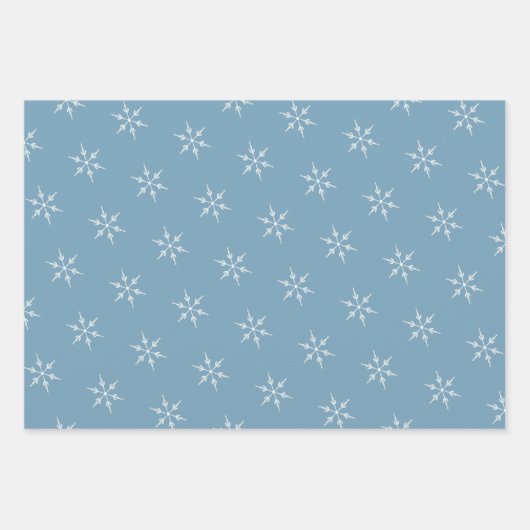 Rustic Dusty Blue Frohe Weihnachten Geschenkpapier Set (Vorderseite 2)