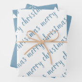 Rustic Dusty Blue Frohe Weihnachten Geschenkpapier Set (Beispiel)