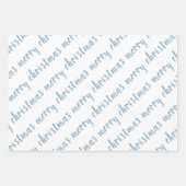 Rustic Dusty Blue Frohe Weihnachten Geschenkpapier Set (Vorderseite)