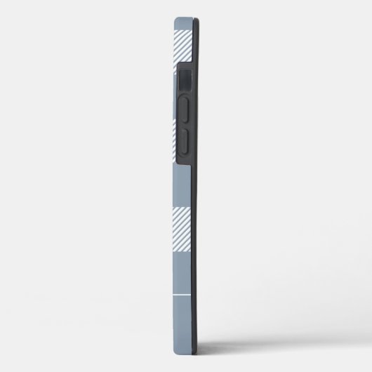Rustic Dusty Blue Kariert Pattern Monogram Case-Mate iPhone Hülle (Rückseite / Links)