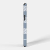 Rustic Dusty Blue Kariert Pattern Monogram iPhone Hülle (Rechte Seite)