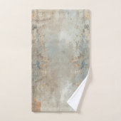 Rustic Dusty Blue Light Brown Abstract Farmhouse Badhandtuch Set (Handtuch)