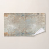 Rustic Dusty Blue Light Brown Abstract Farmhouse Badhandtuch Set (Handtuch)