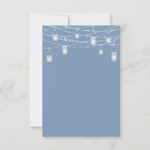 Rustic Dusty Blue Lights Wedding RSVP Card Karte (Rückseite)