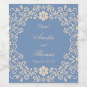 Rustic Dusty Blue Mexican Wedding Weinetikett (Einzelnes Label)