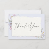 Rustic Dusty Blue Romantic Wildflower Wedding Dankeskarte (Vorderseite)