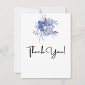 rustic dusty blue roses and other flowers dankeskarte (Vorderseite)