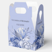 rustic dusty blue roses and other flowers geschenkschachtel (Geöffnet)