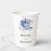 rustic dusty blue roses and other flowers pappbecher (Rückseite)