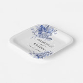 rustic dusty blue roses and other flowers pappteller (Gewinkelt)